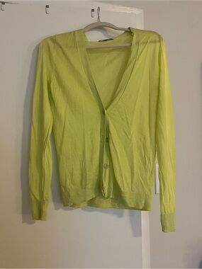 Uniqlo Neon Yellow-Green Button Cardigan